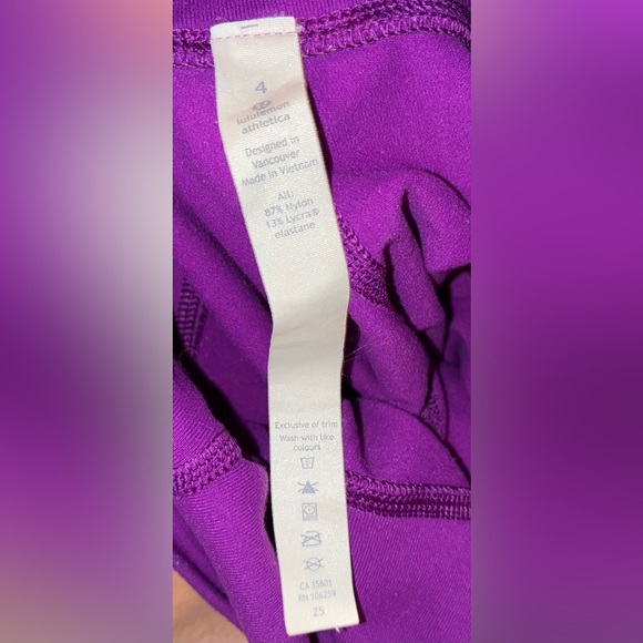 LULULEMON Wunder Under Pant III BR Tender Violet Size 4 $98 Retail Purple Soft - Picture 6 of 9